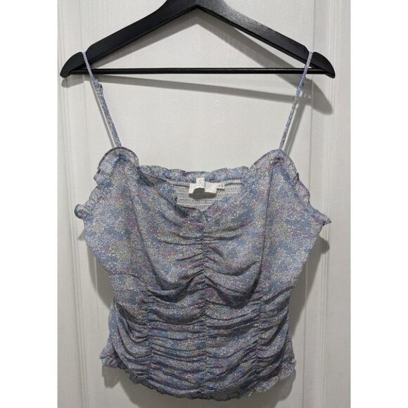 New ASTR the Label | Ruched Cami in Blue Ditsy Floral - Picture 7 of 13